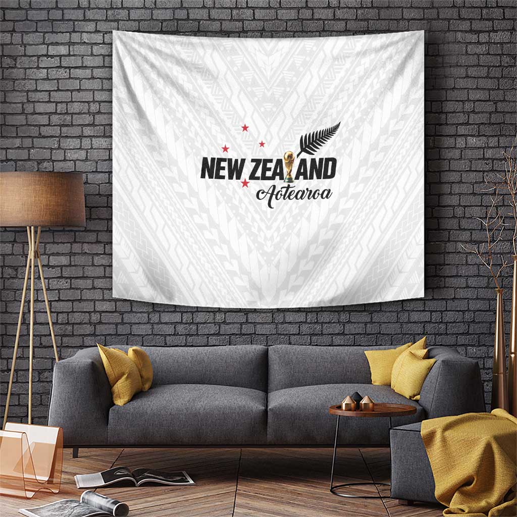 Football New Zealand Tapestry Aotearoa United White Version LT01 White - Polynesian Pride