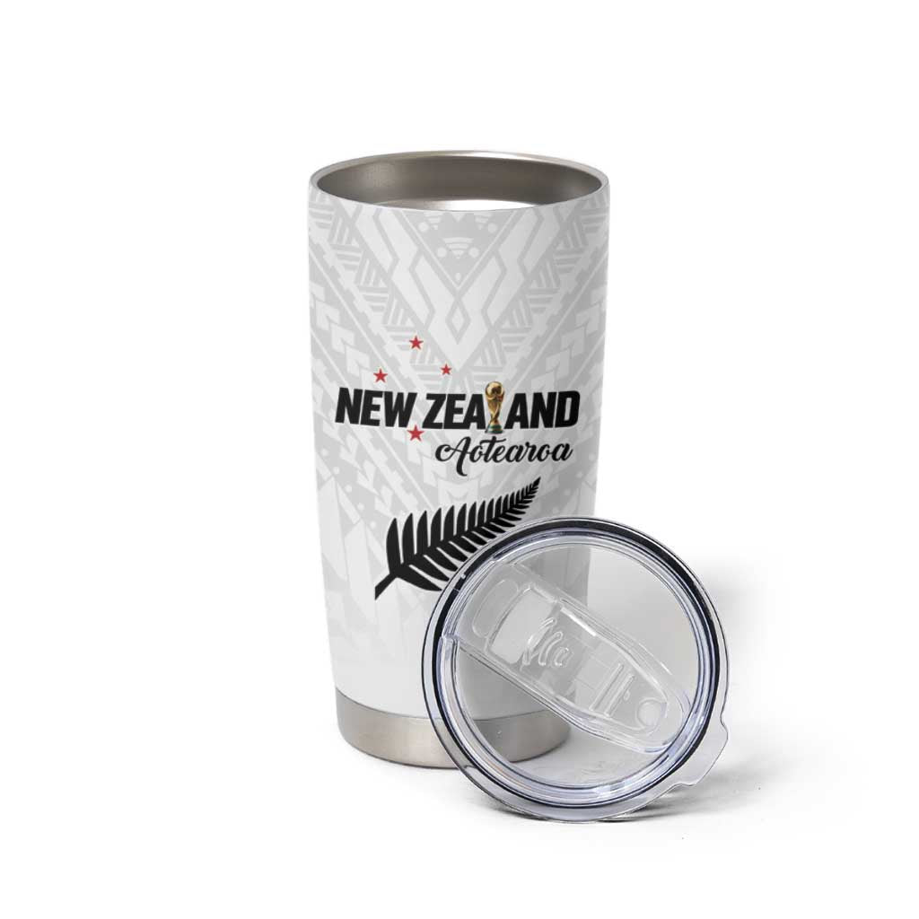Custom Football New Zealand Tumbler Cup Aotearoa United White Version LT01 - Polynesian Pride