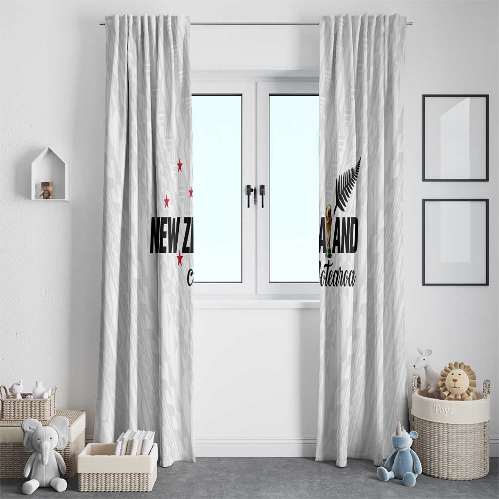 Football New Zealand Window Curtain Aotearoa United White Version - Polynesian Pride