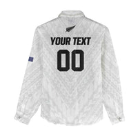 Custom Football New Zealand Women Casual Shirt Aotearoa United White Version LT01 - Polynesian Pride