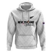 Custom Football New Zealand Zip Hoodie Aotearoa United White Version LT01 Pullover Hoodie White - Polynesian Pride