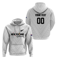 Custom Football New Zealand Zip Hoodie Aotearoa United White Version LT01 - Polynesian Pride