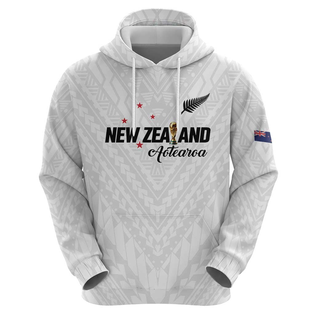 Custom Football New Zealand Zip Hoodie Aotearoa United White Version LT01 - Polynesian Pride