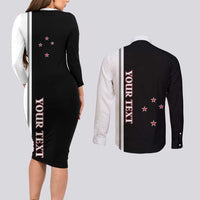 Personalised New Zealand 2025 Archery Basic Couples Matching Long Sleeve Bodycon Dress and Long Sleeve Button Shirt Archery NZ