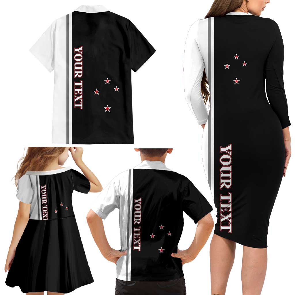 Personalised New Zealand 2025 Archery Basic Family Matching Long Sleeve Bodycon Dress and Hawaiian Shirt Archery NZ LT01 - Polynesian Pride