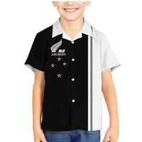 Personalised New Zealand 2025 Archery Basic Family Matching Mermaid Dress and Hawaiian Shirt Archery NZ LT01 Son's Shirt Black - Polynesian Pride