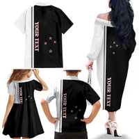 Personalised New Zealand 2025 Archery Basic Family Matching Off The Shoulder Long Sleeve Dress and Hawaiian Shirt Archery NZ LT01 - Polynesian Pride