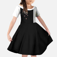 Personalised New Zealand 2025 Archery Basic Family Matching Off Shoulder Maxi Dress and Hawaiian Shirt Archery NZ LT01 Daughter's Dress Black - Polynesian Pride