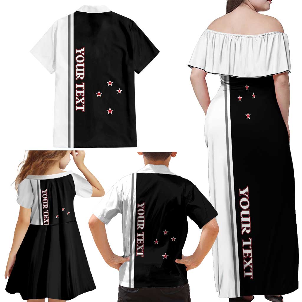 Personalised New Zealand 2025 Archery Basic Family Matching Off Shoulder Maxi Dress and Hawaiian Shirt Archery NZ LT01 - Polynesian Pride