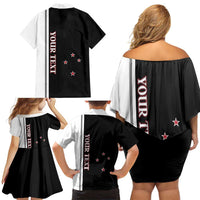 Personalised New Zealand 2025 Archery Basic Family Matching Off Shoulder Short Dress and Hawaiian Shirt Archery NZ LT01 - Polynesian Pride