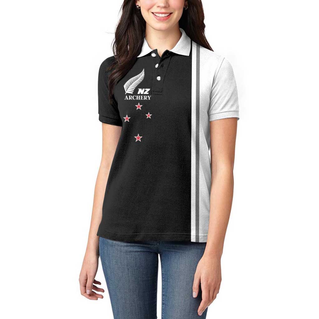 Personalised New Zealand 2025 Archery Basic Women Polo Shirt Archery NZ LT01 - Polynesian Pride