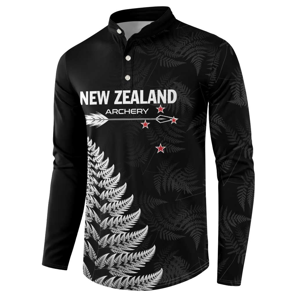 Personalised New Zealand 2025 Archery Button Sweatshirt Aotearoa Silver Arrows Black LT01 - Polynesian Pride
