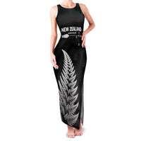 Personalised New Zealand 2025 Archery Family Matching Tank Maxi Dress and Hawaiian Shirt Aotearoa Silver Arrows Black LT01 Mom's Dress Black - Polynesian Pride