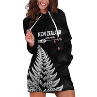 Personalised New Zealand 2025 Archery Hoodie Dress Aotearoa Silver Arrows Black LT01 Black - Polynesian Pride