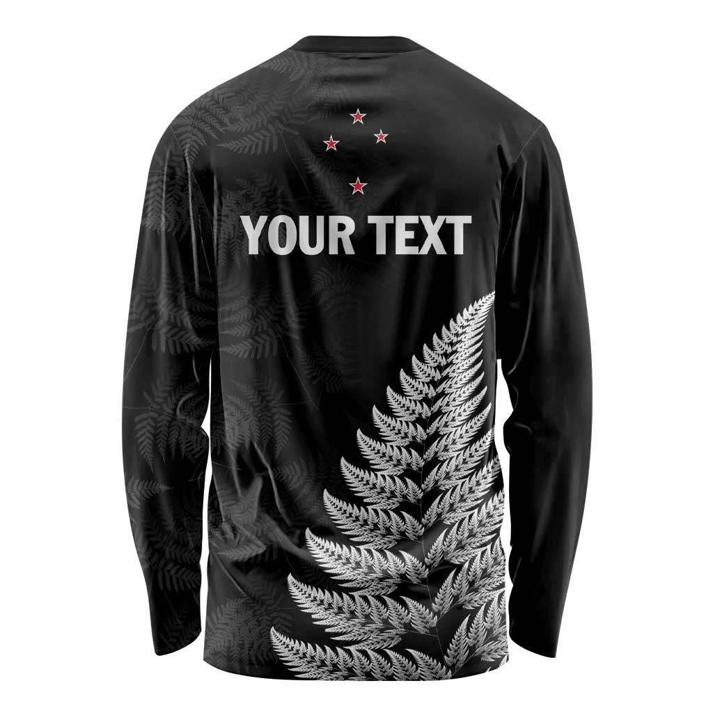 Personalised New Zealand 2025 Archery Long Sleeve Shirt Aotearoa Silver Arrows Black
