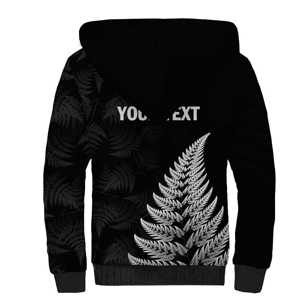 Personalised New Zealand 2025 Archery Sherpa Hoodie Aotearoa Silver Arrows Black