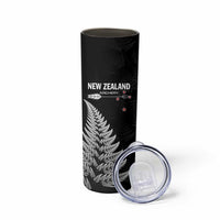 Personalised New Zealand 2025 Archery Skinny Tumbler Aotearoa Silver Arrows Black LT01 - Polynesian Pride