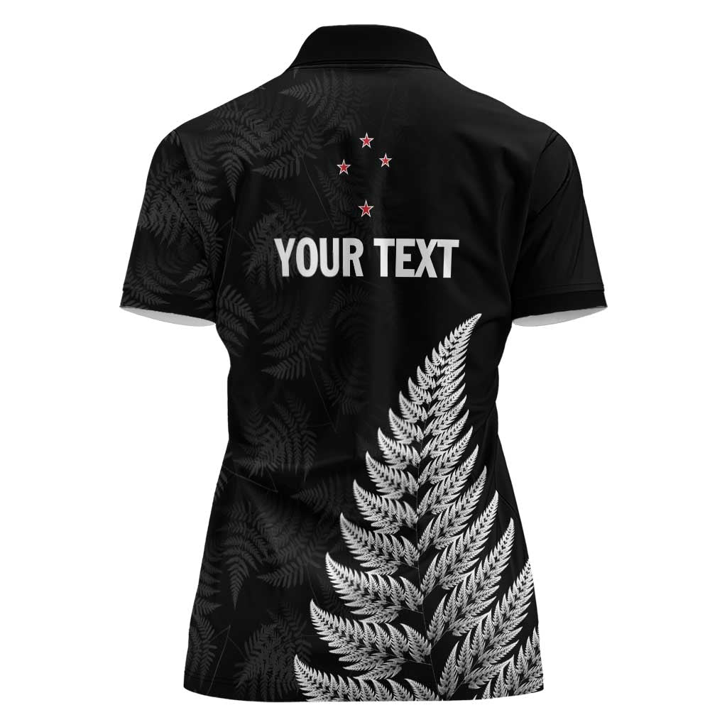 Personalised New Zealand 2025 Archery Women Polo Shirt Aotearoa Silver Arrows Black LT01 - Polynesian Pride