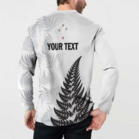 Personalised New Zealand 2025 Archery Button Sweatshirt Aotearoa Silver Arrows White