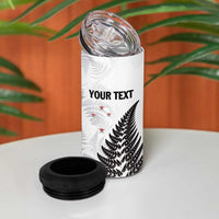 Personalised New Zealand 2025 Archery 4 in 1 Can Cooler Tumbler Aotearoa Silver Arrows White LT01 - Polynesian Pride