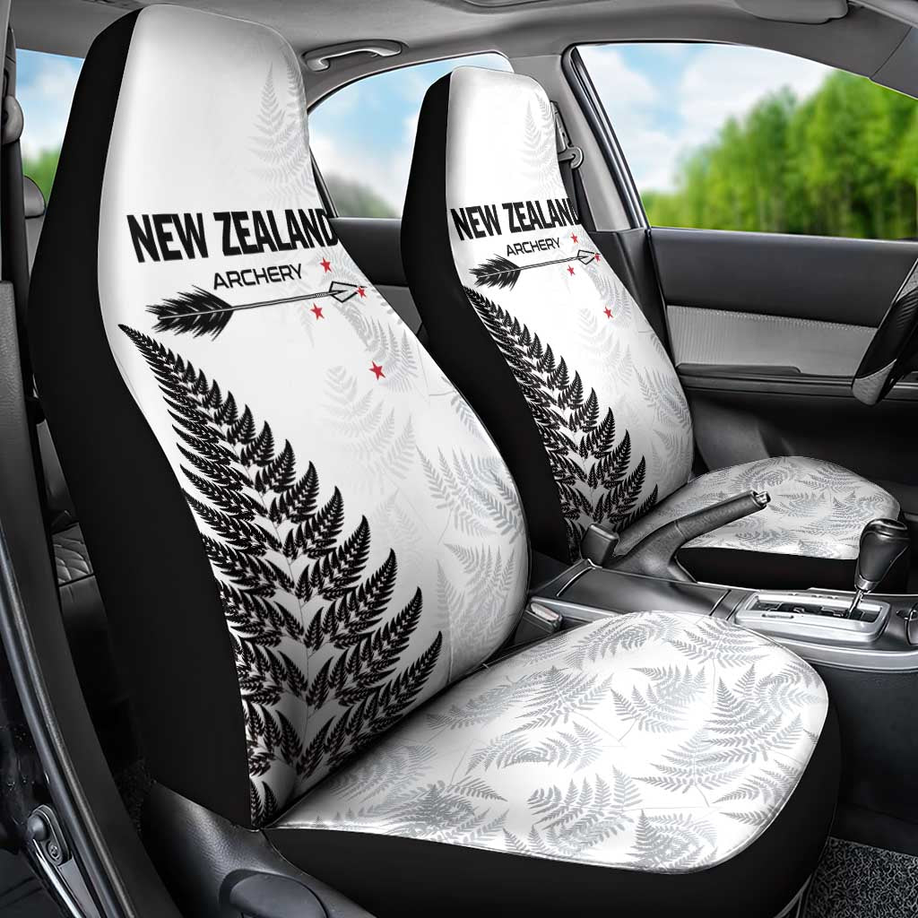 New Zealand 2025 Archery Car Seat Cover Aotearoa Silver Arrows White LT01 - Polynesian Pride