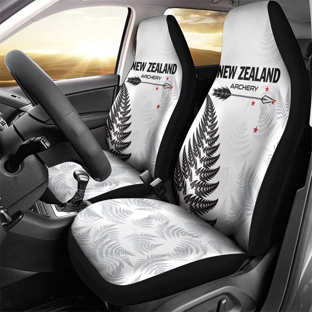 New Zealand 2025 Archery Car Seat Cover Aotearoa Silver Arrows White LT01 - Polynesian Pride