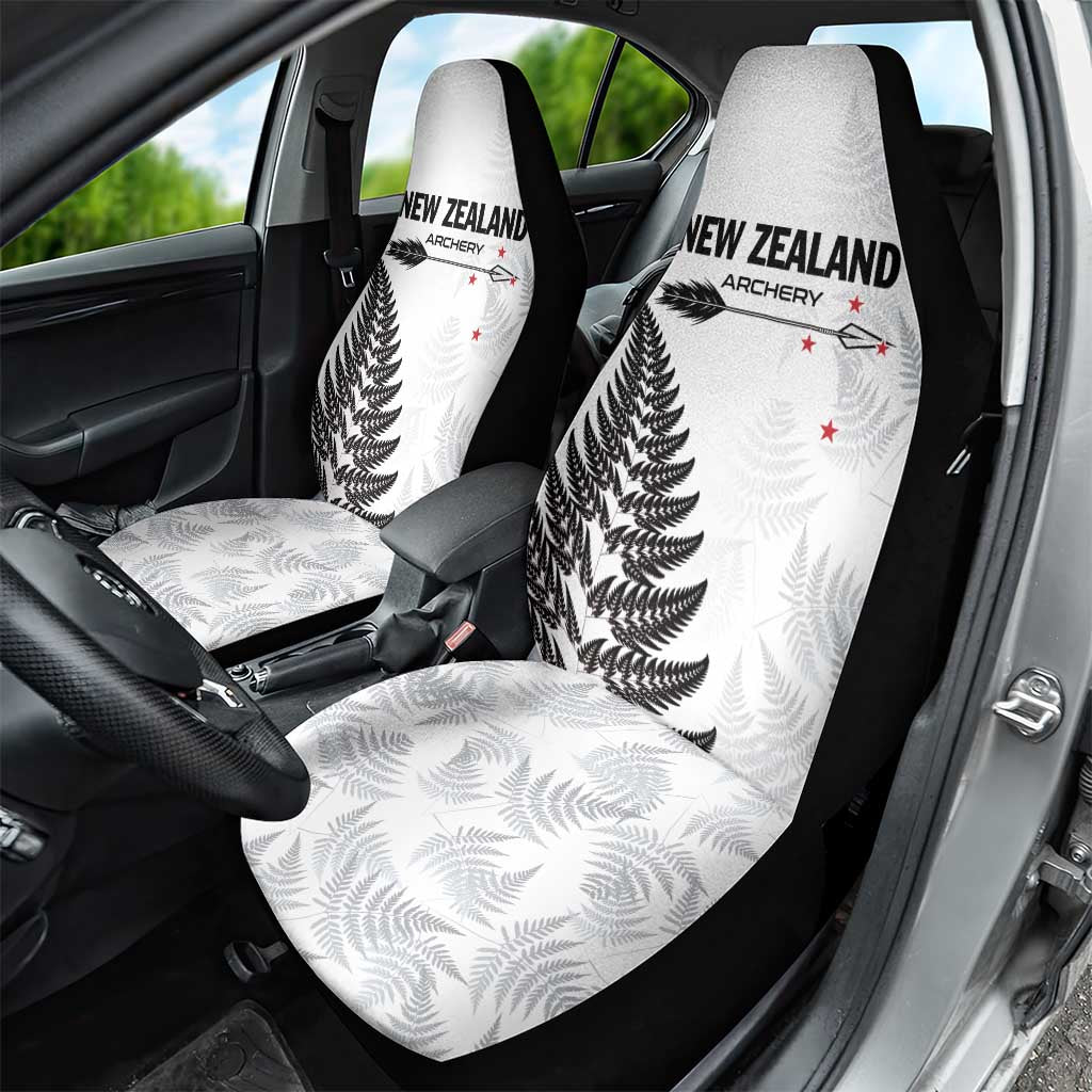 New Zealand 2025 Archery Car Seat Cover Aotearoa Silver Arrows White LT01 - Polynesian Pride