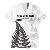 Personalised New Zealand 2025 Archery Family Matching Short Sleeve Bodycon Dress and Hawaiian Shirt Aotearoa Silver Arrows White LT01 Dad's Shirt - Short Sleeve White - Polynesian Pride