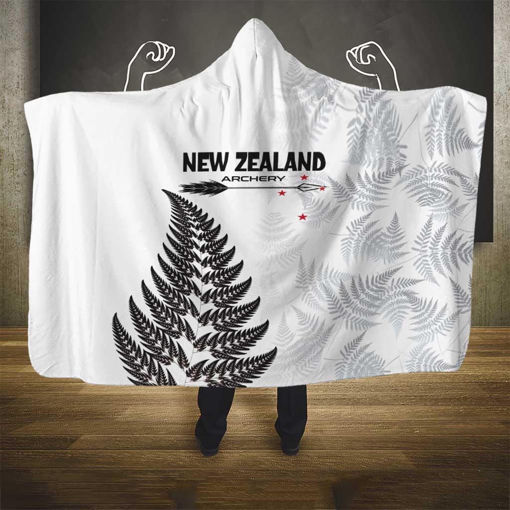 New Zealand 2025 Archery Hooded Blanket Aotearoa Silver Arrows White LT01 - Polynesian Pride