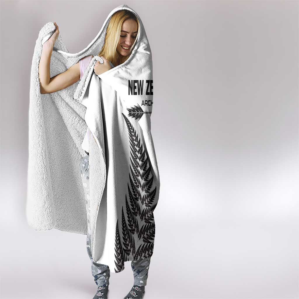 New Zealand 2025 Archery Hooded Blanket Aotearoa Silver Arrows White LT01 - Polynesian Pride