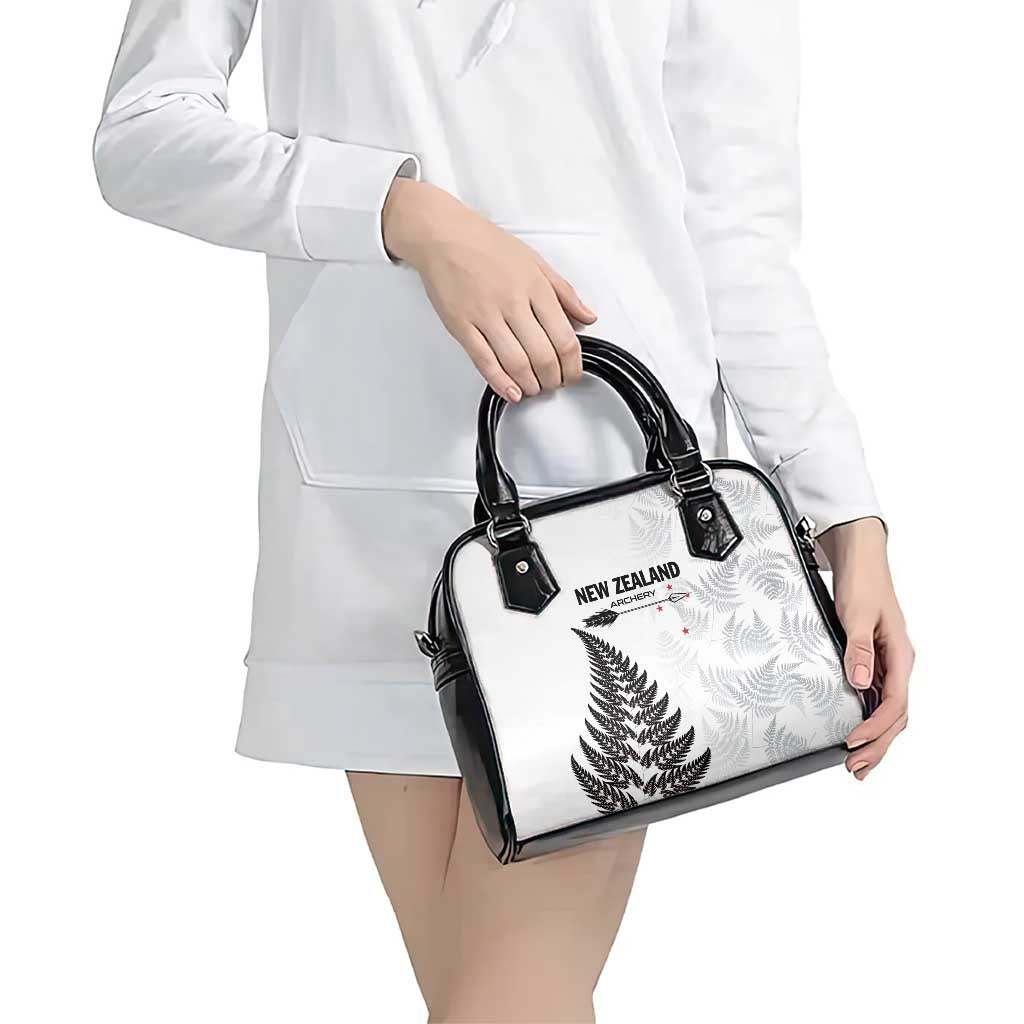New Zealand 2025 Archery Shoulder Handbag Aotearoa Silver Arrows White