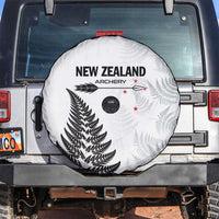 New Zealand 2025 Archery Spare Tire Cover Aotearoa Silver Arrows White LT01 White - Polynesian Pride