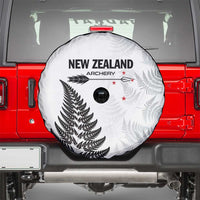 New Zealand 2025 Archery Spare Tire Cover Aotearoa Silver Arrows White LT01 - Polynesian Pride