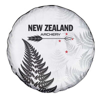 New Zealand 2025 Archery Spare Tire Cover Aotearoa Silver Arrows White LT01 - Polynesian Pride