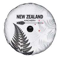 New Zealand 2025 Archery Spare Tire Cover Aotearoa Silver Arrows White LT01 - Polynesian Pride