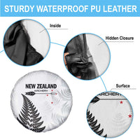 New Zealand 2025 Archery Spare Tire Cover Aotearoa Silver Arrows White LT01 - Polynesian Pride