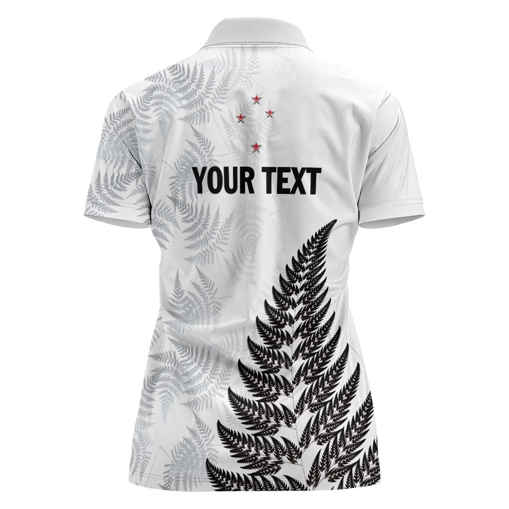 Personalised New Zealand 2025 Archery Women Polo Shirt Aotearoa Silver Arrows White LT01 - Polynesian Pride