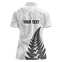 Personalised New Zealand 2025 Archery Women Polo Shirt Aotearoa Silver Arrows White LT01 - Polynesian Pride