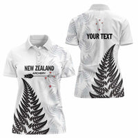 Personalised New Zealand 2025 Archery Women Polo Shirt Aotearoa Silver Arrows White LT01 - Polynesian Pride