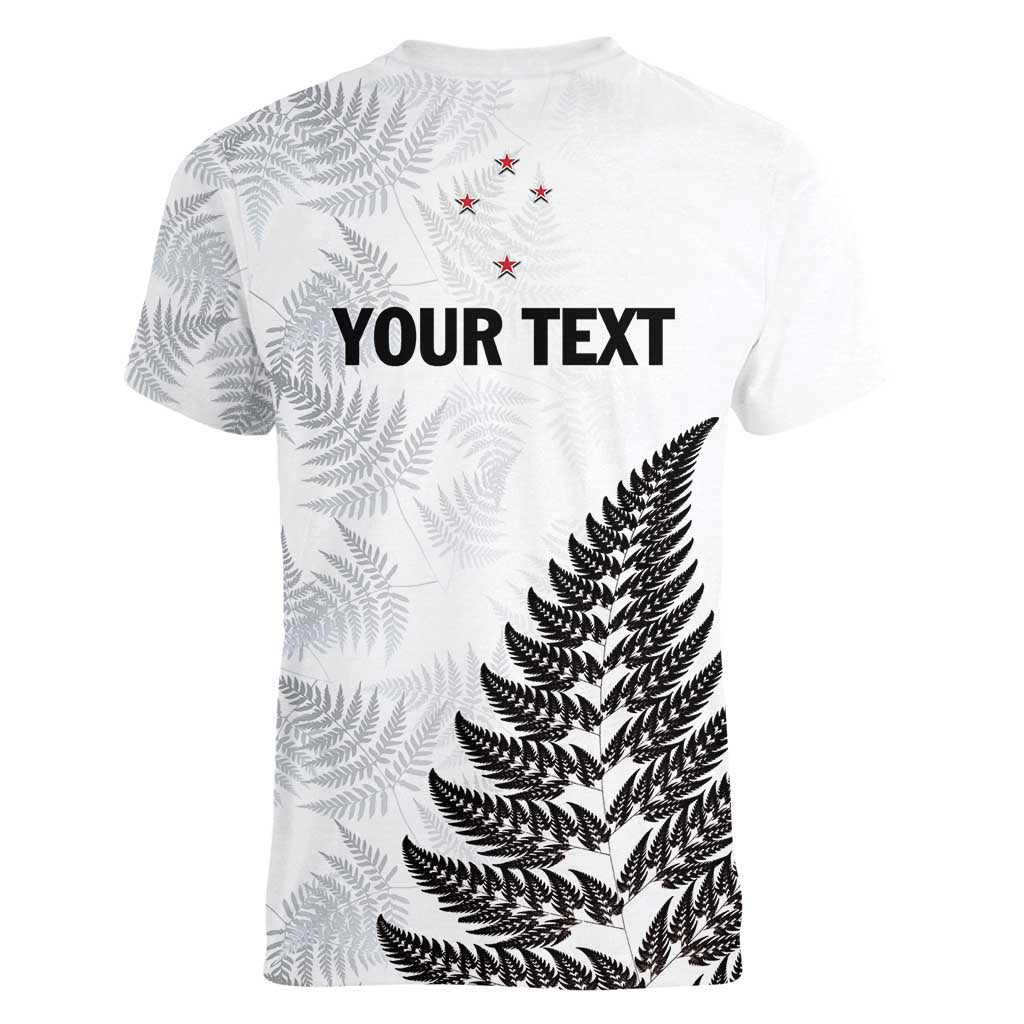 Personalised New Zealand 2025 Archery Women V-Neck T-Shirt Aotearoa Silver Arrows White LT01 - Polynesian Pride