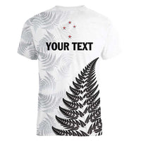 Personalised New Zealand 2025 Archery Women V-Neck T-Shirt Aotearoa Silver Arrows White LT01 - Polynesian Pride
