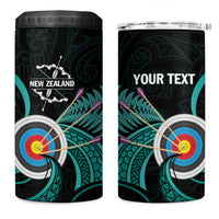 Personalised New Zealand Archery 4 in 1 Can Cooler Tumbler Turquoise Maori Silver Fern LT01 One Size: 16 oz Turquoise - Polynesian Pride