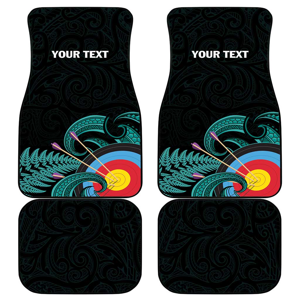 New Zealand Archery Car Mats Turquoise Maori Silver Fern LT01 - Polynesian Pride