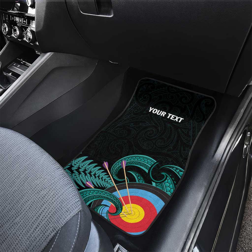 New Zealand Archery Car Mats Turquoise Maori Silver Fern LT01 - Polynesian Pride