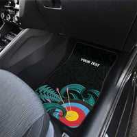 New Zealand Archery Car Mats Turquoise Maori Silver Fern LT01 - Polynesian Pride