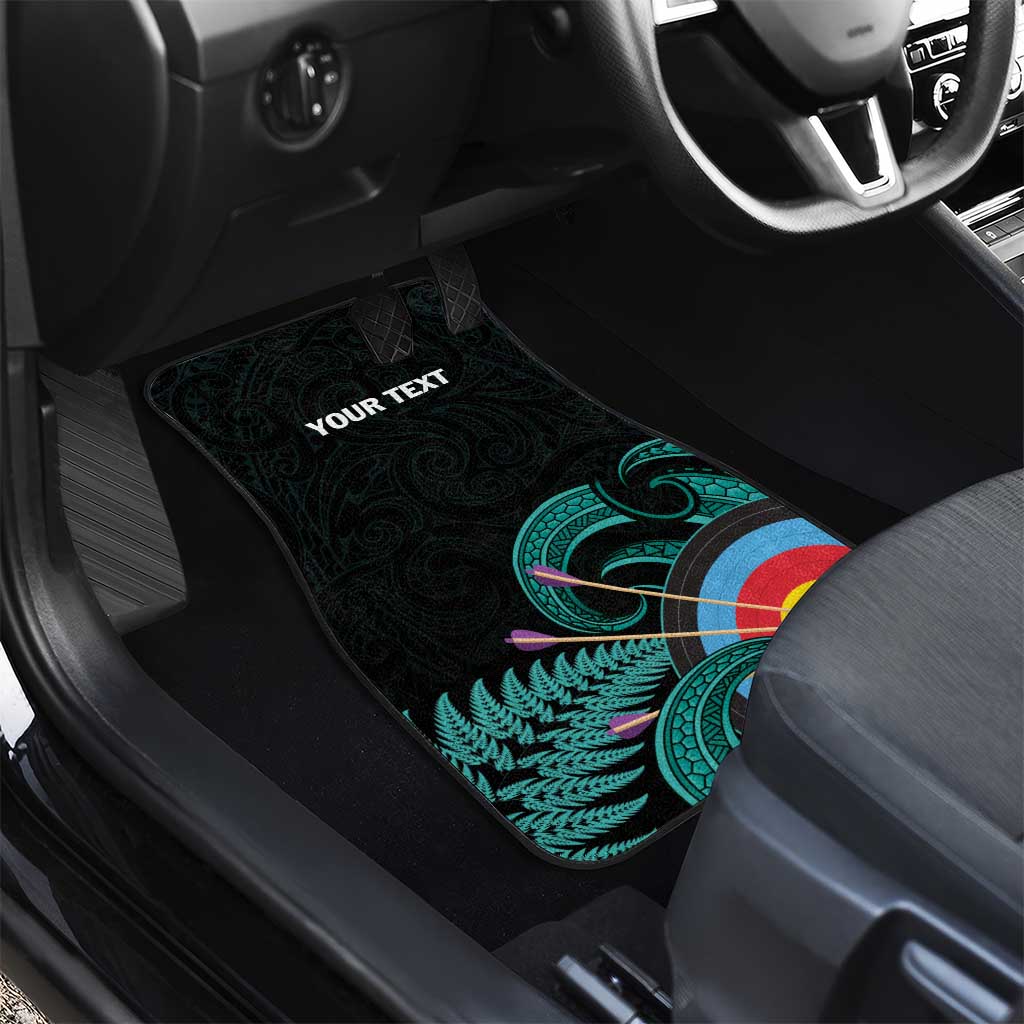 New Zealand Archery Car Mats Turquoise Maori Silver Fern LT01 - Polynesian Pride