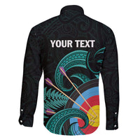 Personalised New Zealand Archery Family Matching Puletasi and Hawaiian Shirt Turquoise Maori Silver Fern LT01 - Polynesian Pride