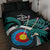 New Zealand Archery Quilt Bed Set Turquoise Maori Silver Fern