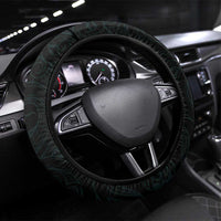 New Zealand Archery Steering Wheel Cover Turquoise Maori Silver Fern
