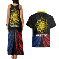 Personalized Philippines Independence Day Couples Matching Tank Maxi Dress and Hawaiian Shirt Filipino 126th Anniversary Sun Tattoo LT01 - Polynesian Pride